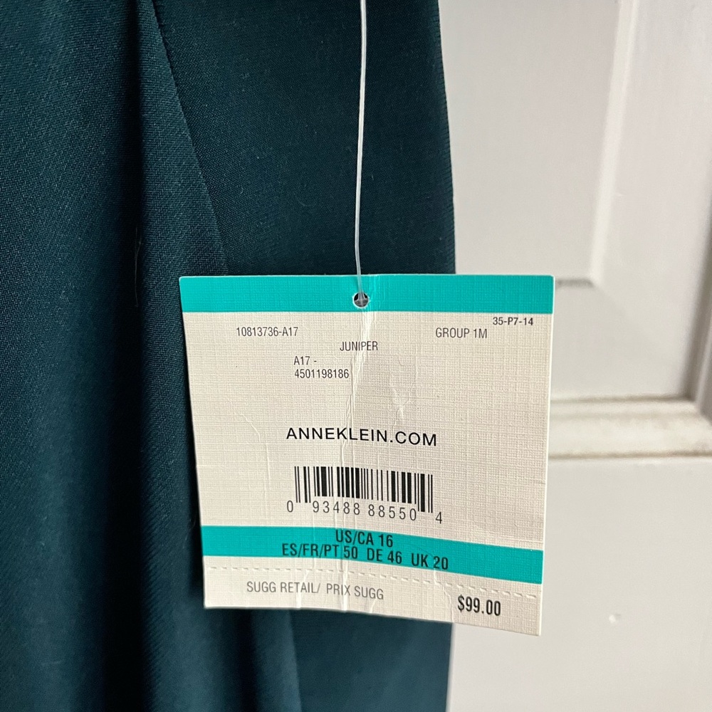 Anne Klein Teal Long Sleeve Dress - Picture 3 of 4
